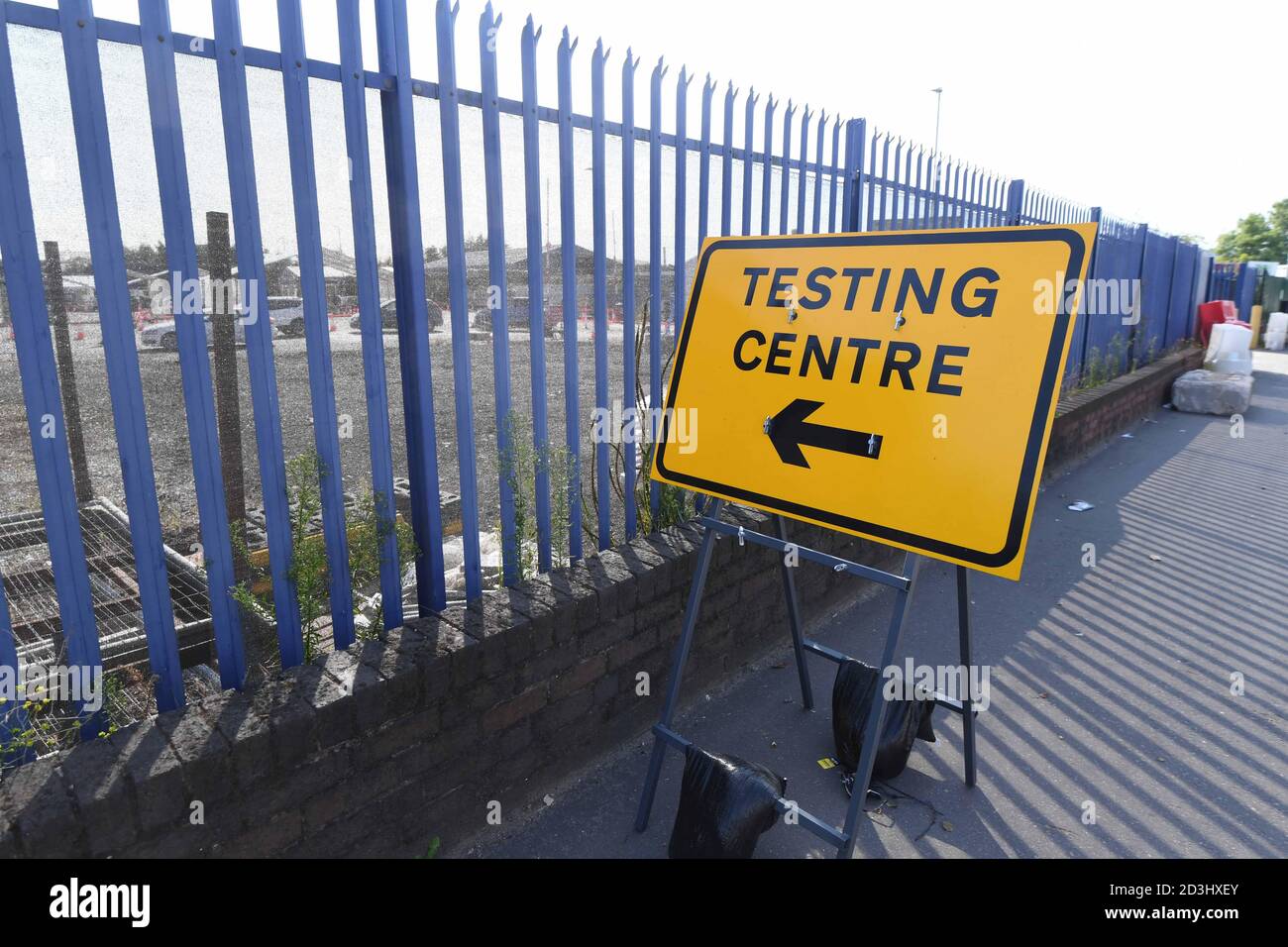 Pictured drive in testing centre at Kelvin Way, West Bromwich.The UK has gone into stronger Covid-19 (Coronavirus) measures with Birmingham having tighter measures from Tuesday leaving many families unable to visit other houses, Monday 14th September 2020. Stock Photo
