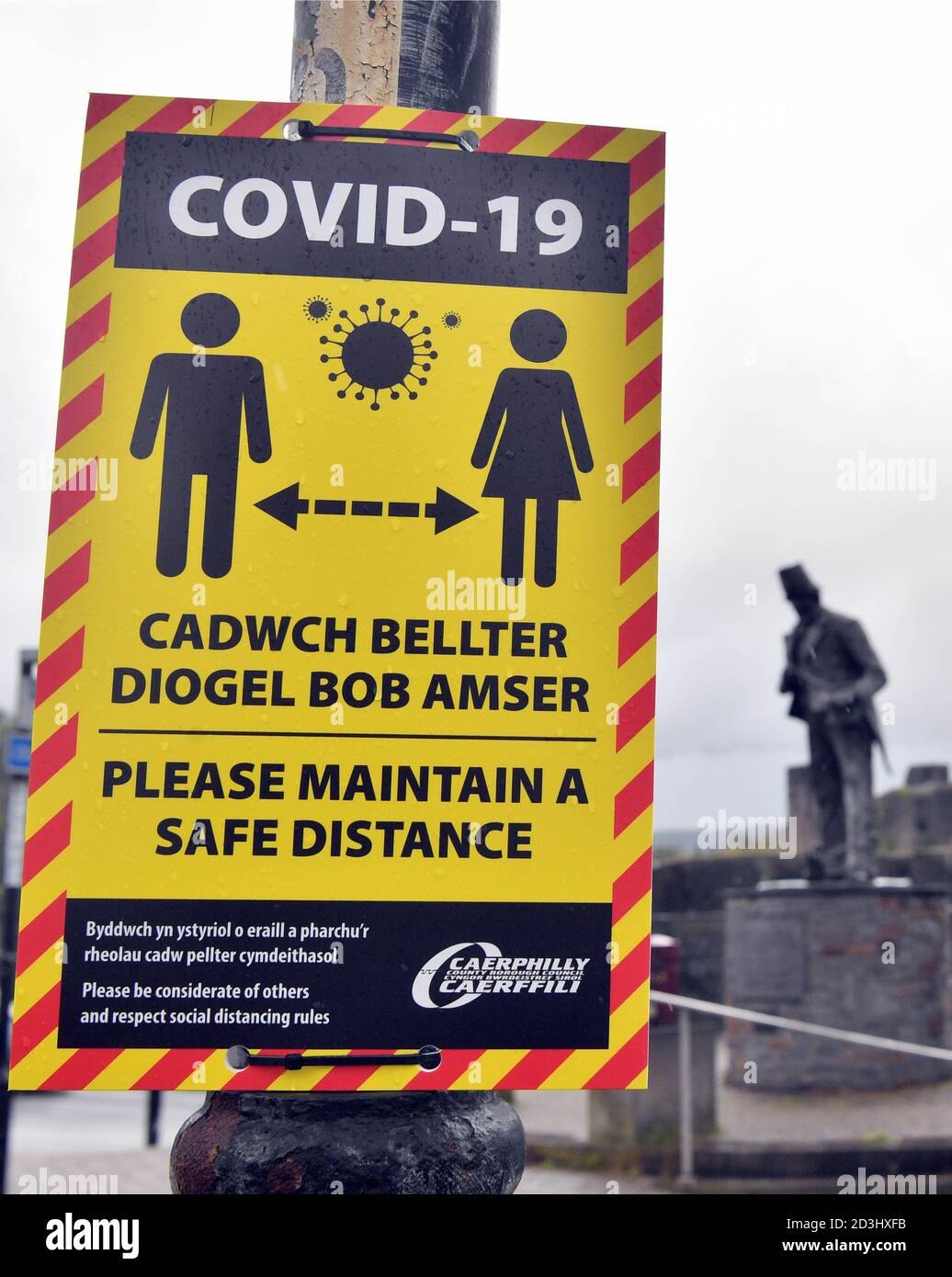 Caerphilly, Wales,  after two weeks,  since the Welsh government increased Covid 19/ coronavirus lockdown restrictions to try control an increase in infection rates. Pic by Rob Browne Stock Photo