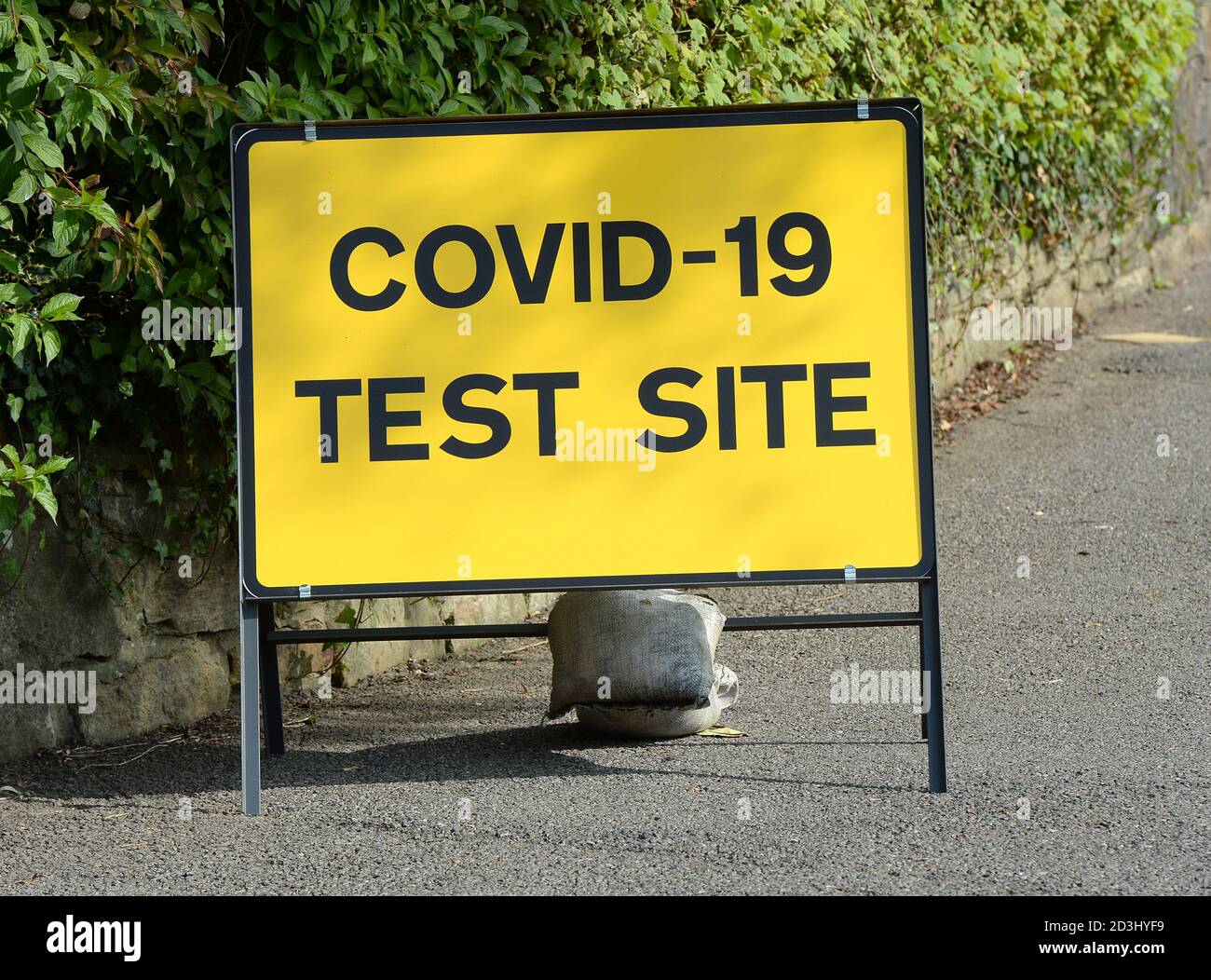 An empty Covid-19 testing site in Bolton, Greater Manchester, as the area continues to record the highest rate in England and is subject to additional restrictions.15 September 2020 Stock Photo