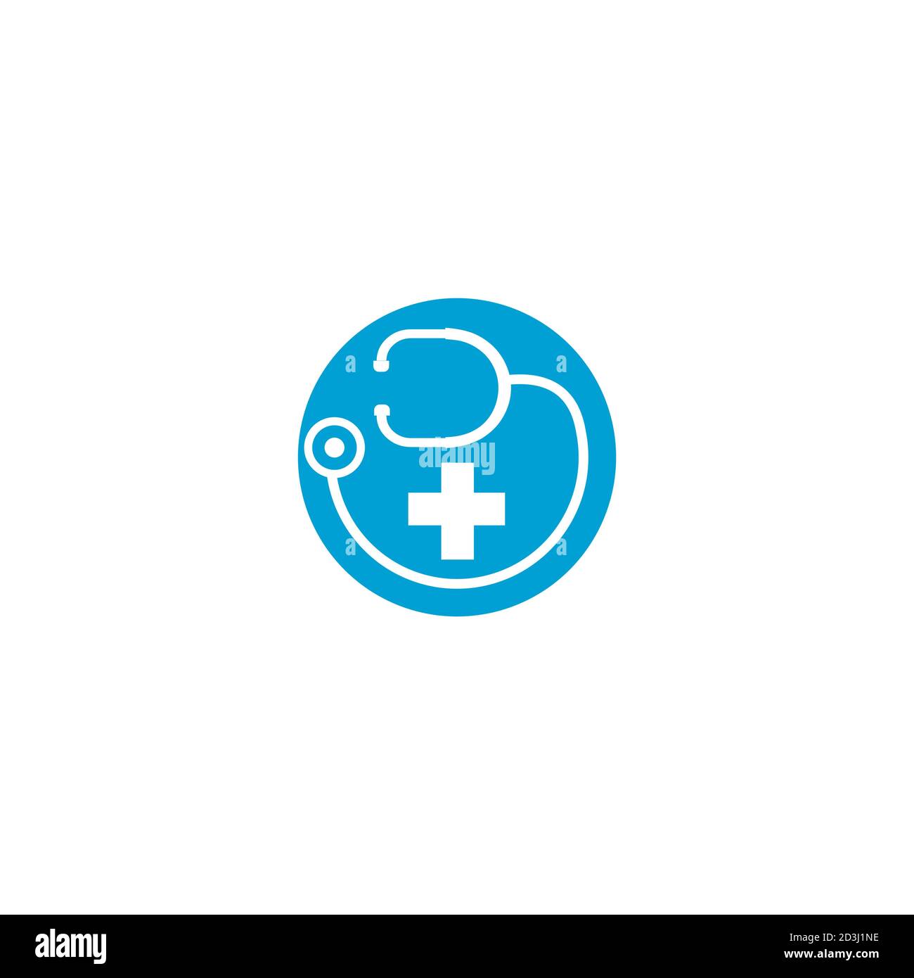 doctor plus and cardiology stethoscope illustration vector logo design. Stock Vector
