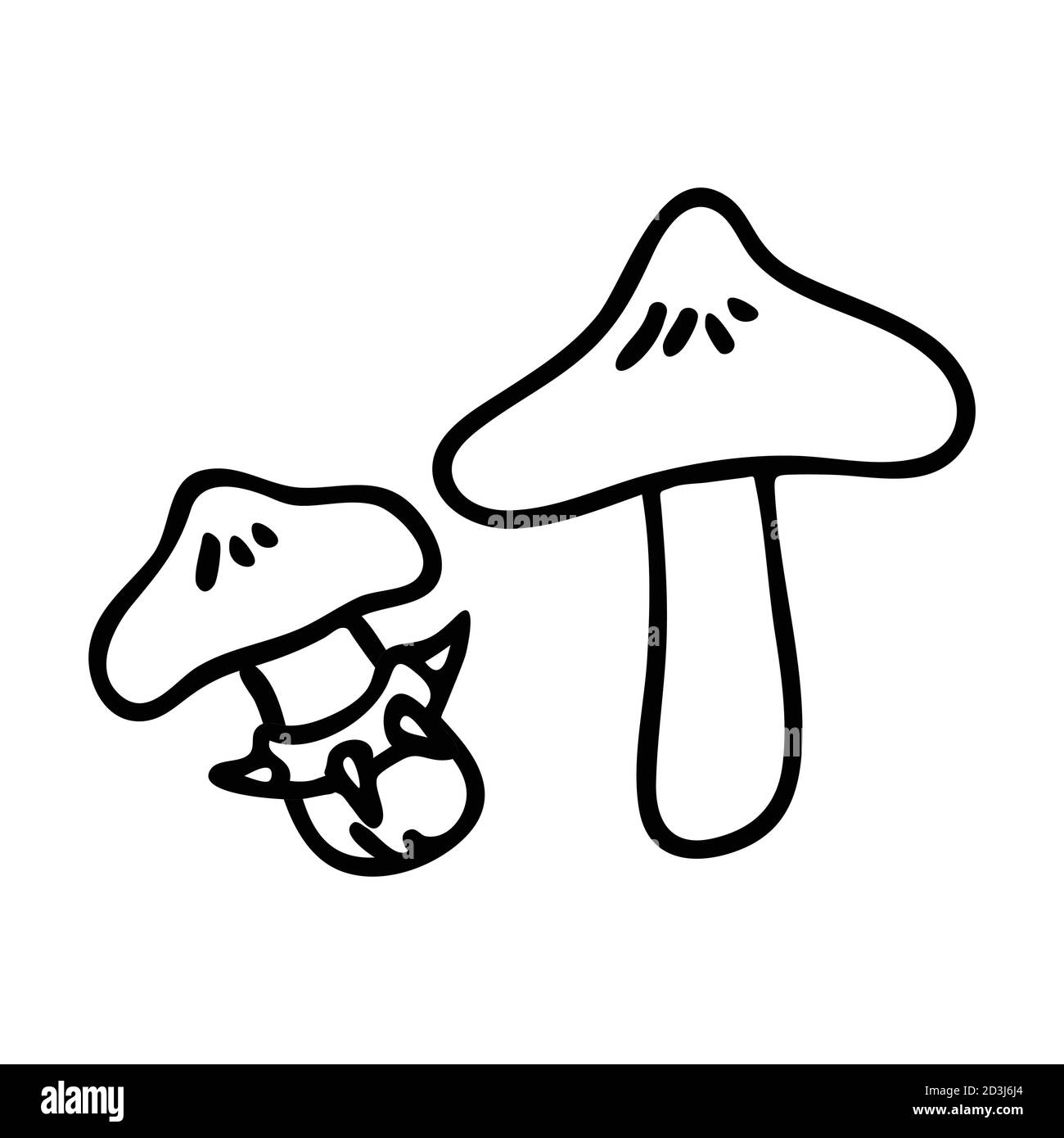 Punk rock webcap fungi monochrome lineart vector illustration. Simple  alternative sticker clipart. Kids emo rocker cute hand drawn fungi. Cartoon  Stock Vector Image & Art - Alamy