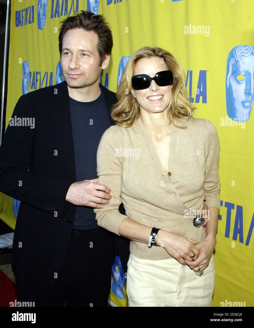 David duchovny with wife tea leoni hires stock photography and images