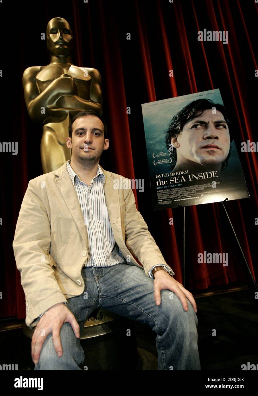 Alejandro Amenabar of Spain, director of 'The Sea Inside', poses for photographers at the 77th Annual Academy Awards Foreign Language Film Award Nominees Directors presentation in Beverly Hills, February 25, 2005. Stock Photo