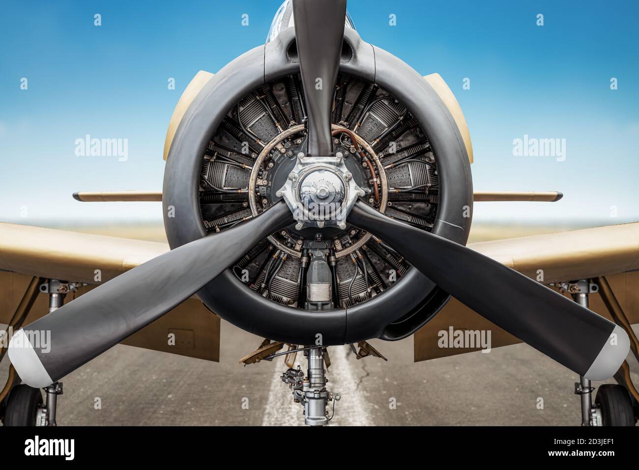 close up of an propeller of an historical airplane Stock Photo