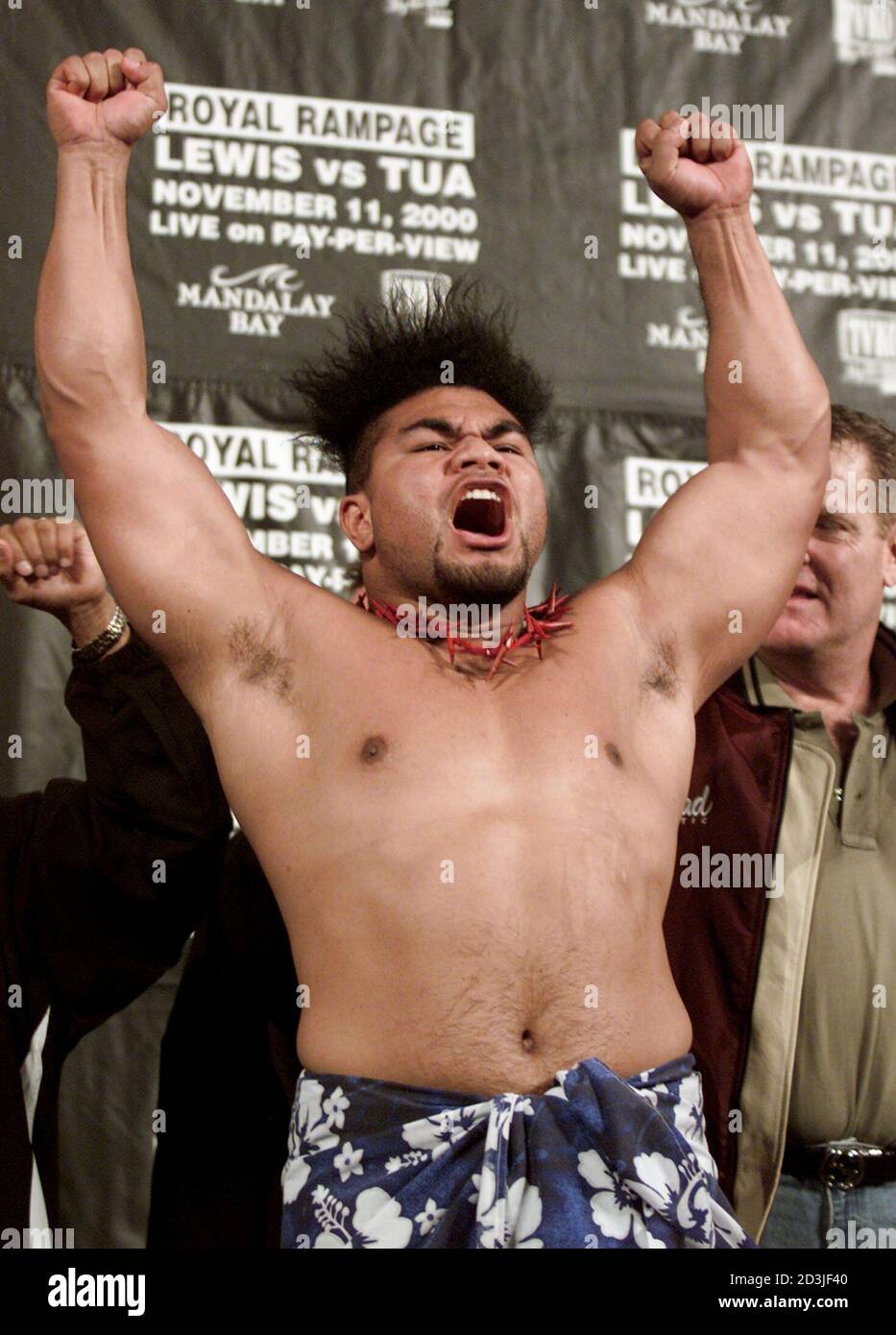 Samoan Boxer David Tua Of New Zealand Shouts Out To The Crowd After Weighing In At 245 Pounds For His Upcoming Wbc Ibf Fight World Heavyweight Bout Against Current Champion Lennox Lewis Of London Samoan Boxer David Tua Of New Zealand Shouts Out To The Crowd After Weighing In At 245 Pounds For His Upcoming Wbc Ibf Fight World Heavyweight Bout Against Current Champion Lennox Lewis Of London