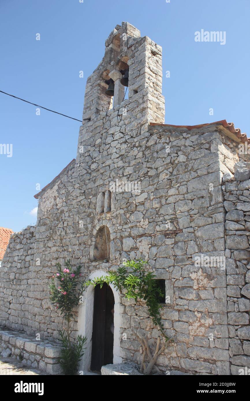 Aeropolis town in Lakonian Mani , Peloponnese , Greece Stock Photo