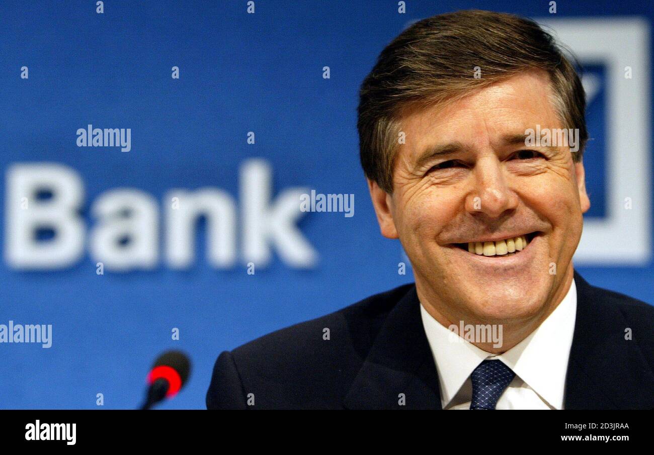 Josef Ackermann Ceo Of Germany S Deutsche Bank Smiles Before The Annual News Conference In Frankfurt February 5 2004 Deutsche Bank Said It Had Enjoyed A Good Start To 2004 And Was Confident
