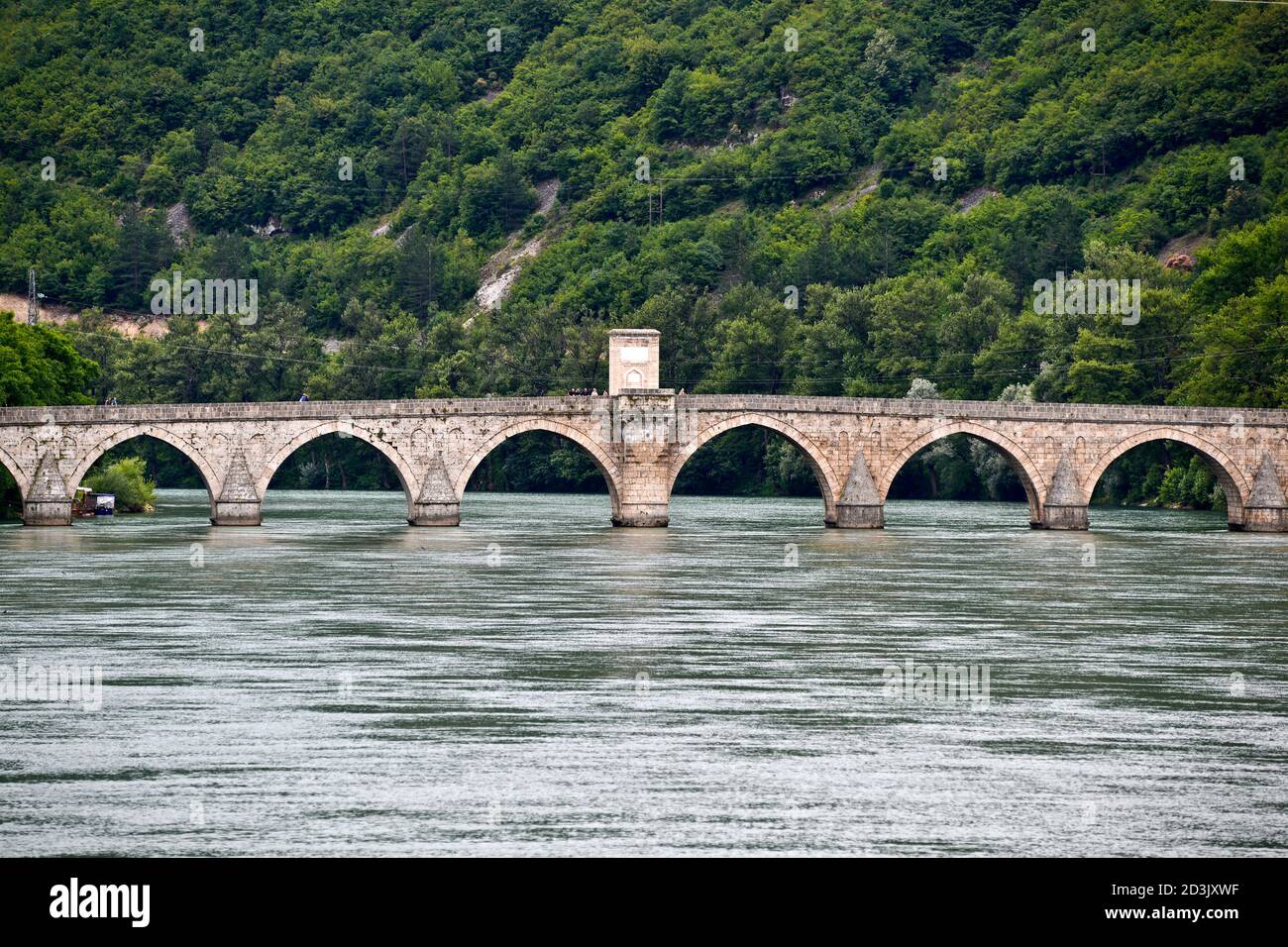 Mehmed Paša Sokolović Bridge, Visegrad, Bosnia & Herzegovina Stock Photo