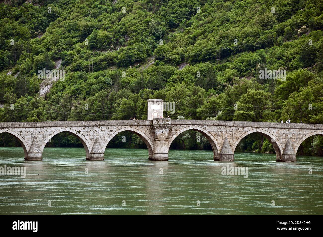 Mehmed Paša Sokolović Bridge, Visegrad, Bosnia & Herzegovina Stock Photo