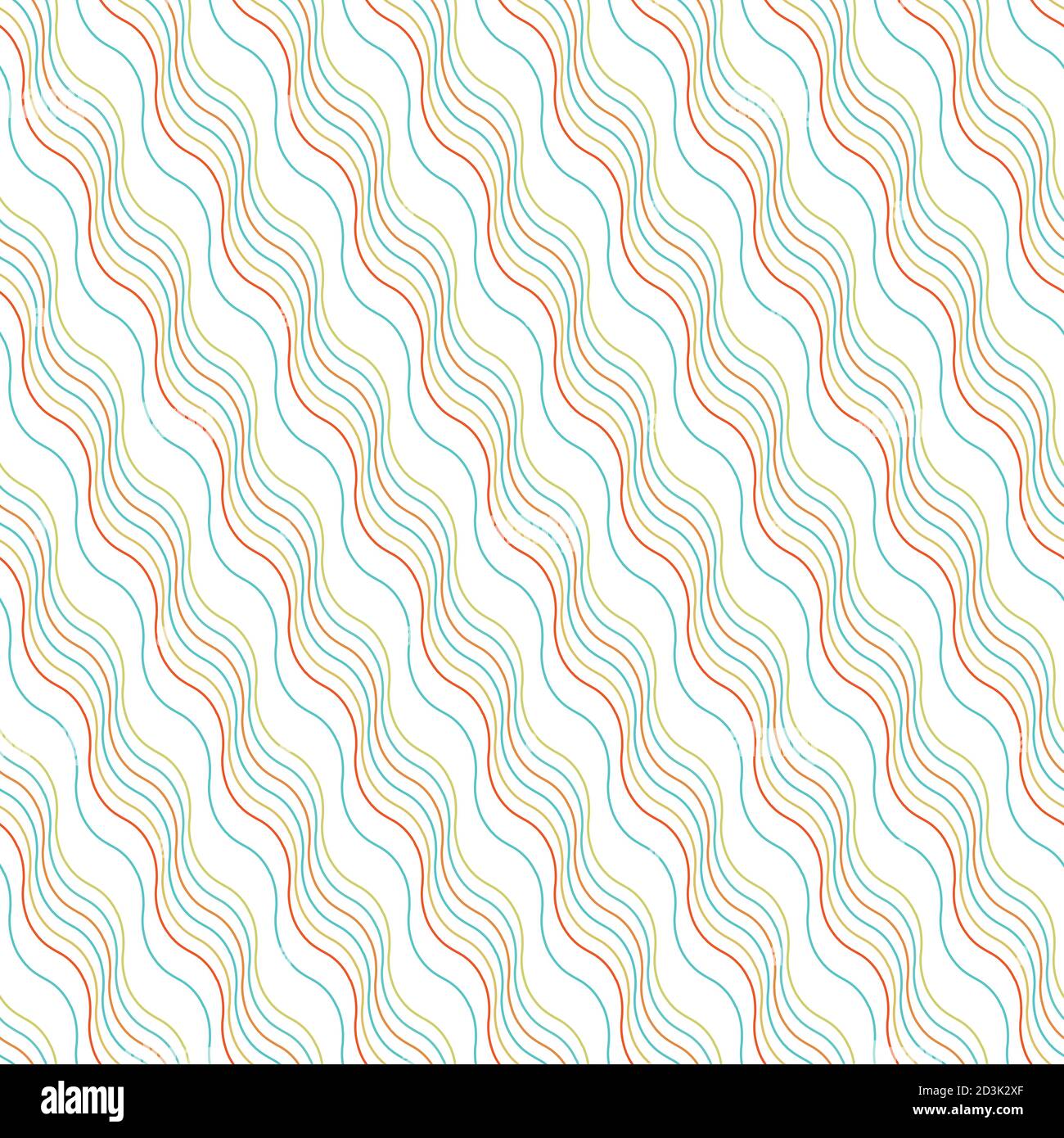 Seamless pattern with colored wavy lines Stock Vector