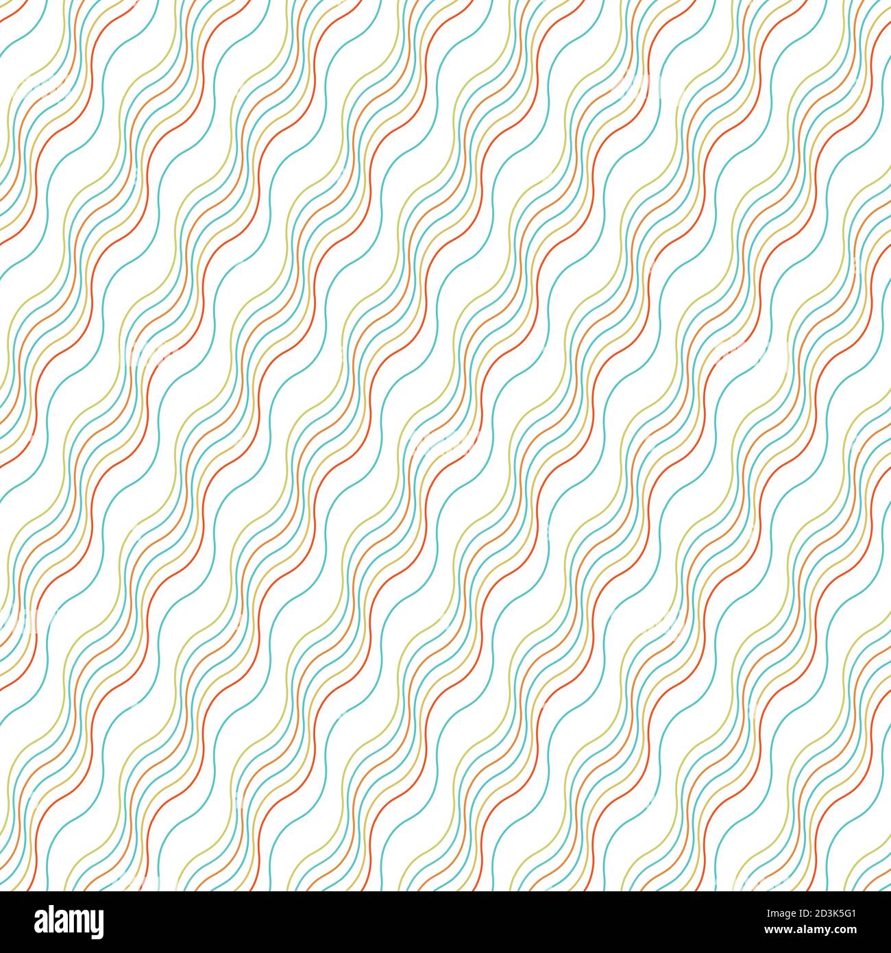 Seamless pattern with colored wavy lines Stock Vector