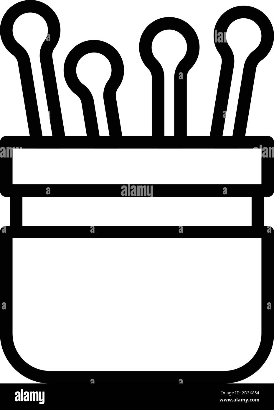 Toothpick plastic box icon, outline style Stock Vector