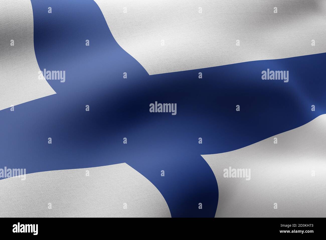 3d rendering of a detail of a silked Finland flag Stock Photo - Alamy