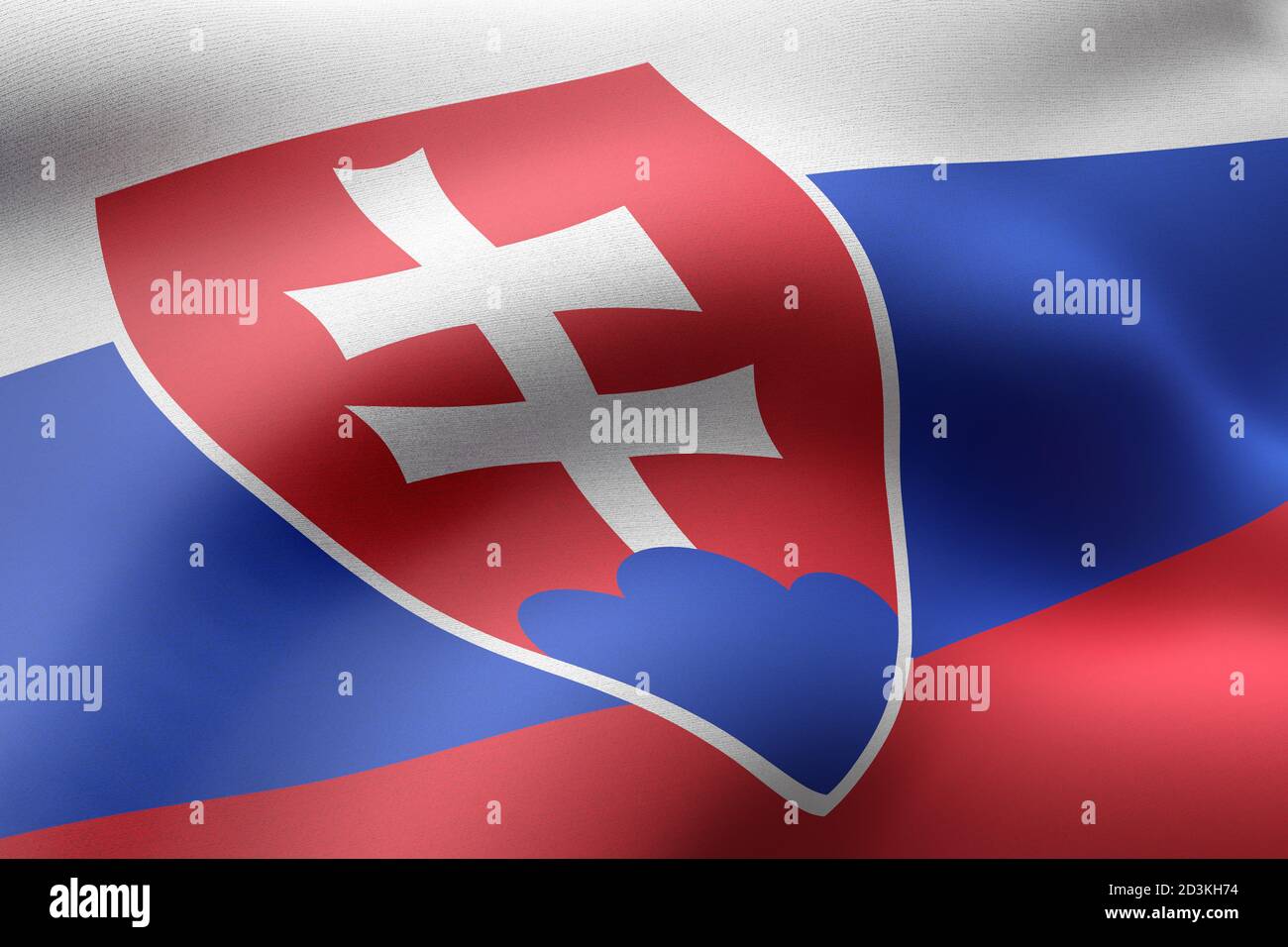 3d rendering of a detail of a silked Slovakia flag Stock Photo - Alamy