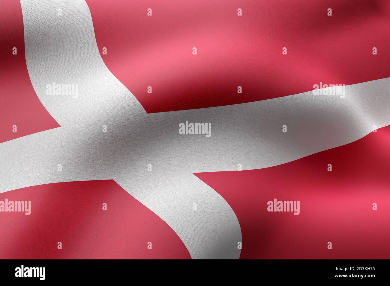 3d rendering of a detail of a silked Denmark flag Stock Photo - Alamy