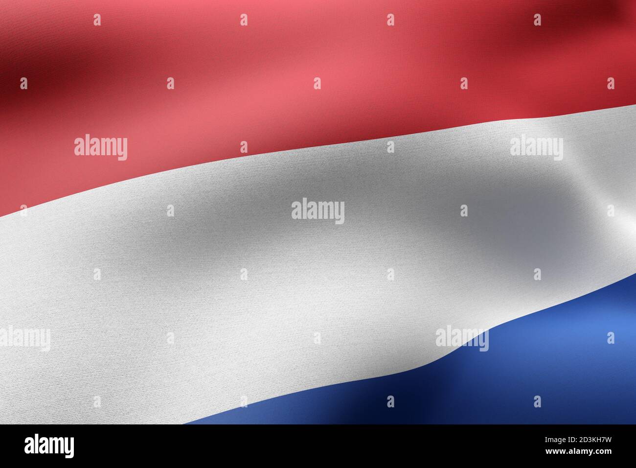 3d rendering of a detail of a silked Holland flag Stock Photo - Alamy