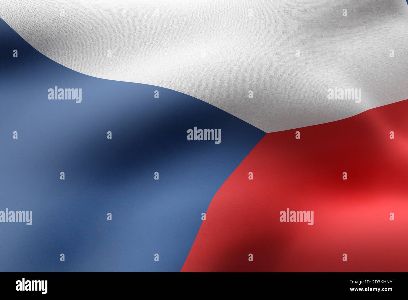 3d rendering of a detail of a silked Czech Republic flag Stock Photo ...