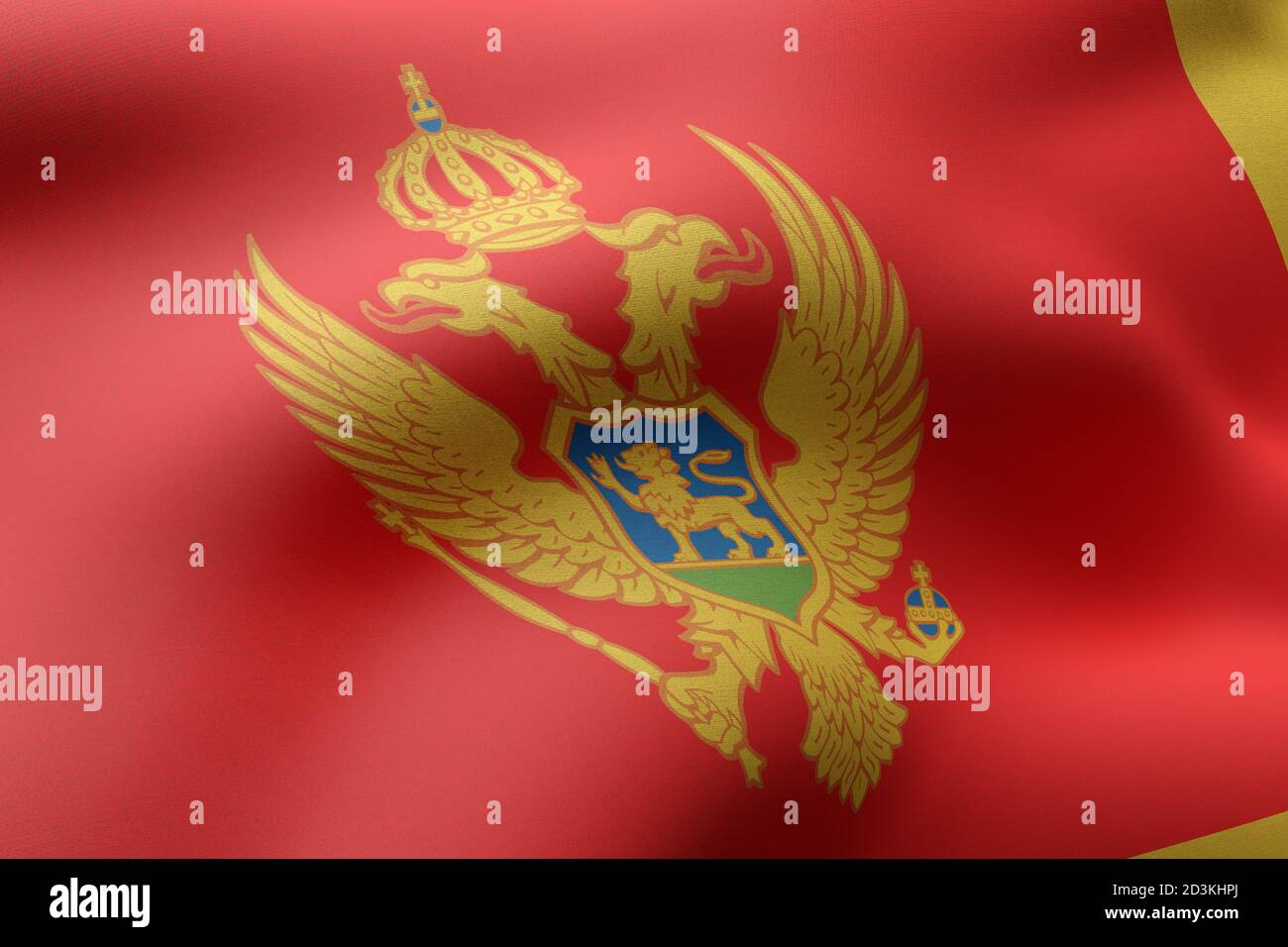3d rendering of a detail of a silked Montenegro flag Stock Photo - Alamy