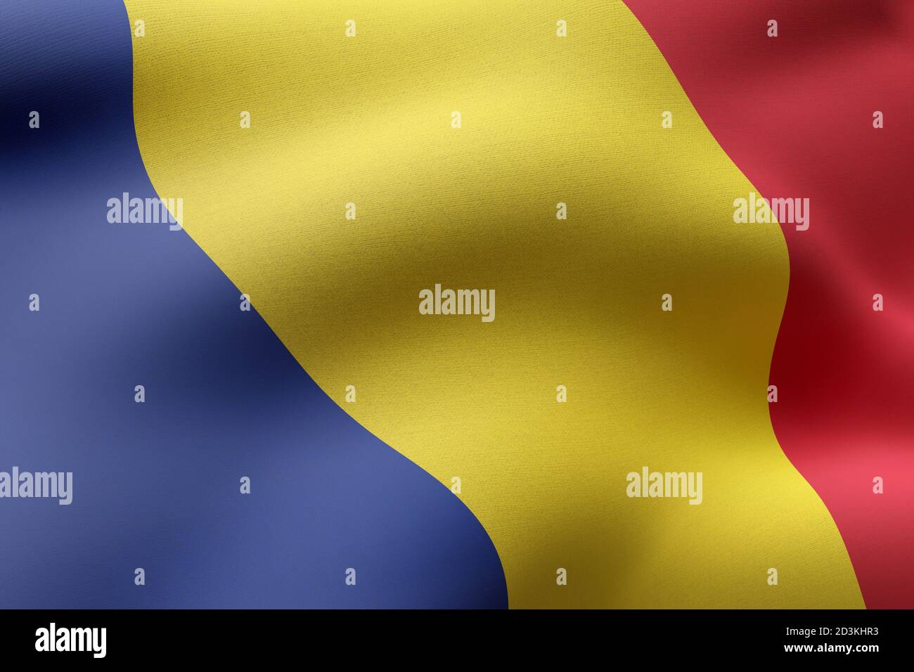 3d rendering of a detail of a silked Romania flag Stock Photo - Alamy