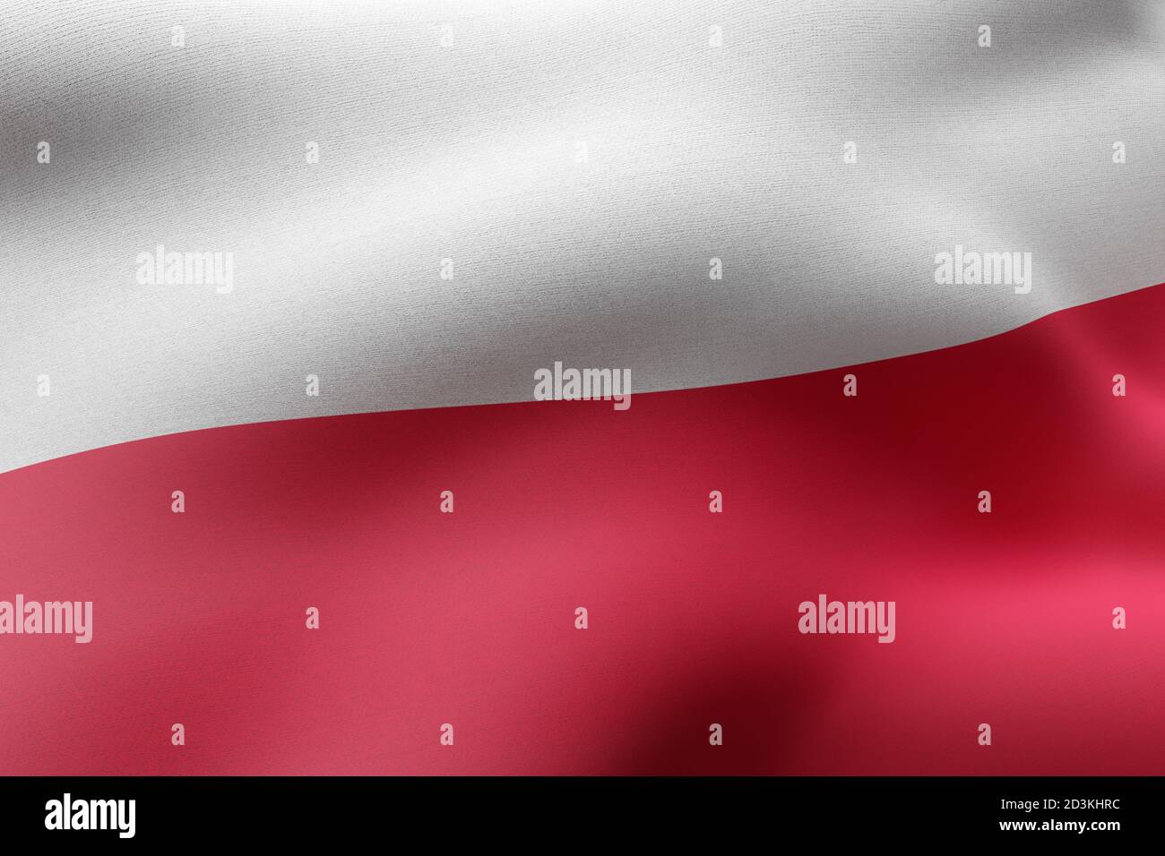 3d rendering of a detail of a silked Poland flag Stock Photo - Alamy