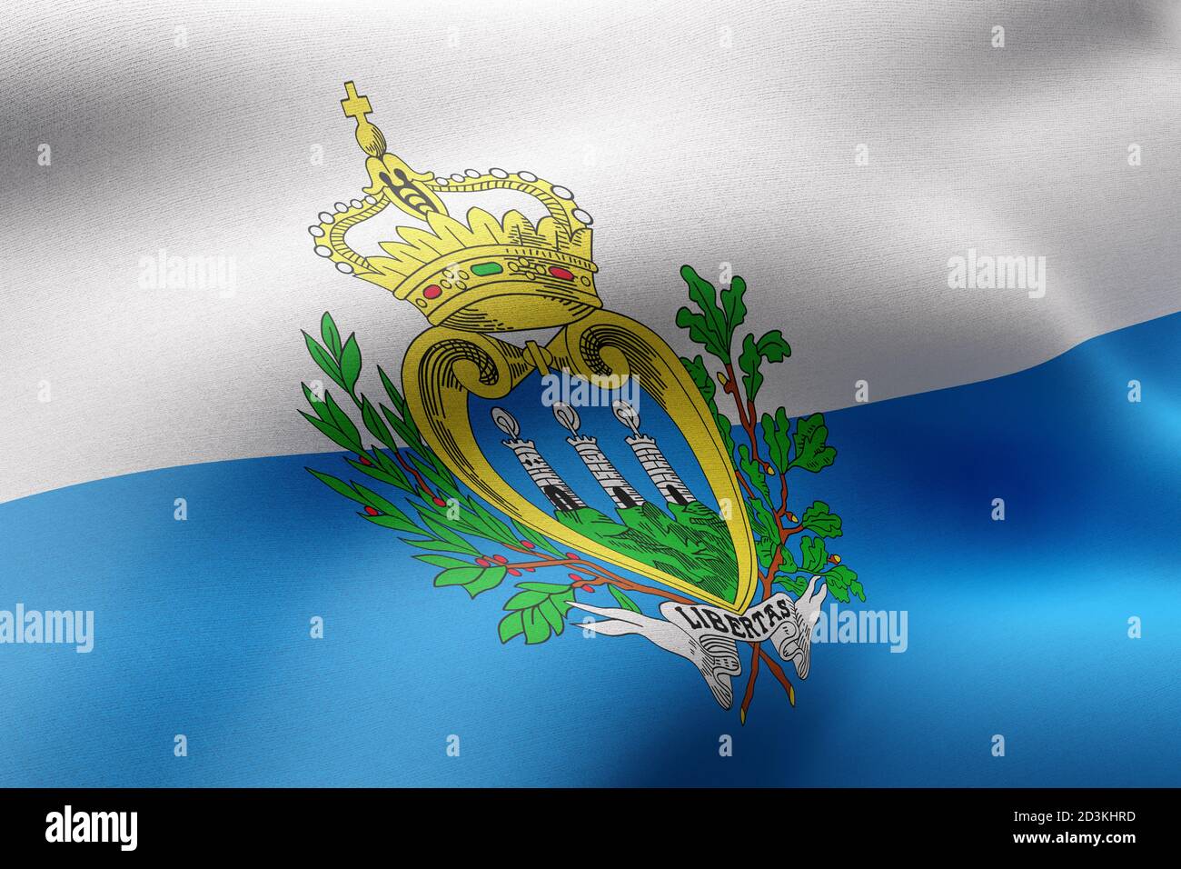 3d rendering of a detail of a silked San Marino flag Stock Photo - Alamy
