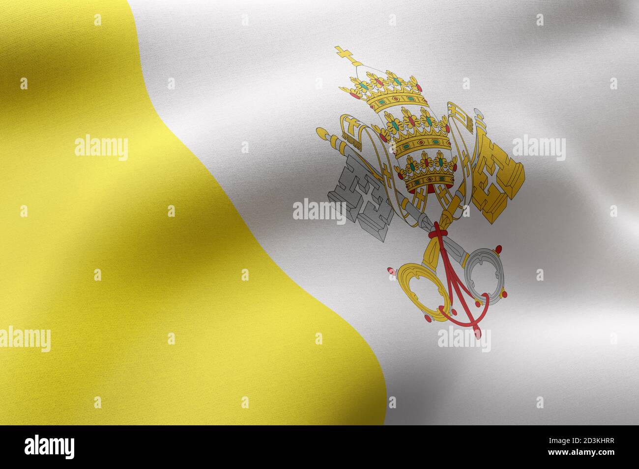 3d rendering of a detail of a silked Vatican flag Stock Photo - Alamy