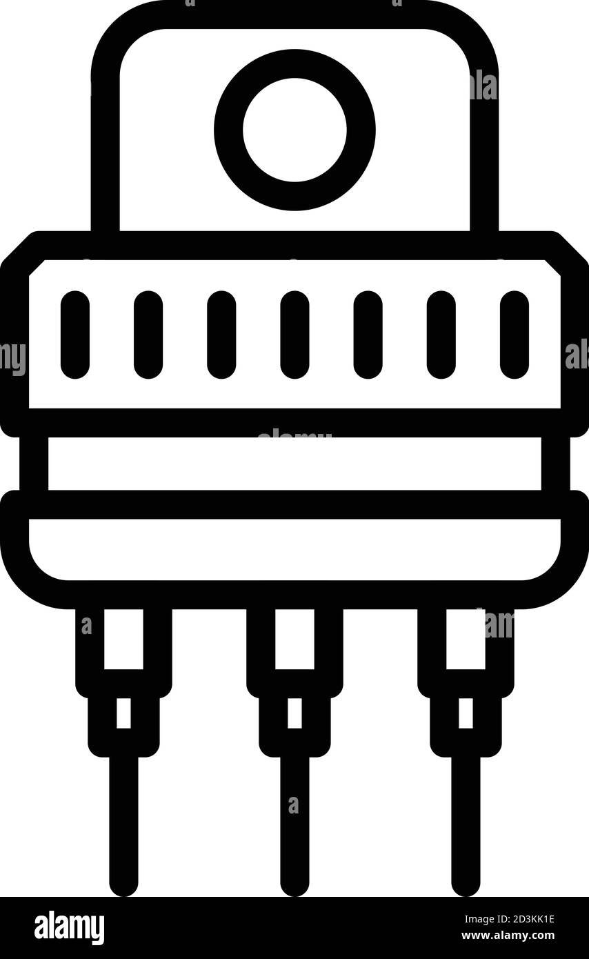 Electrical voltage regulator icon, outline style Stock Vector