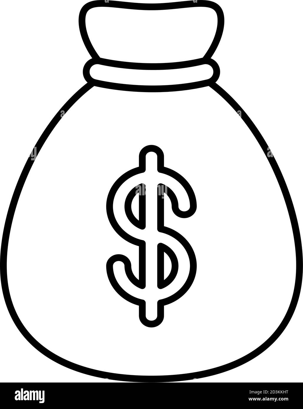money bag line style icon vector illustration design Stock Vector Image ...
