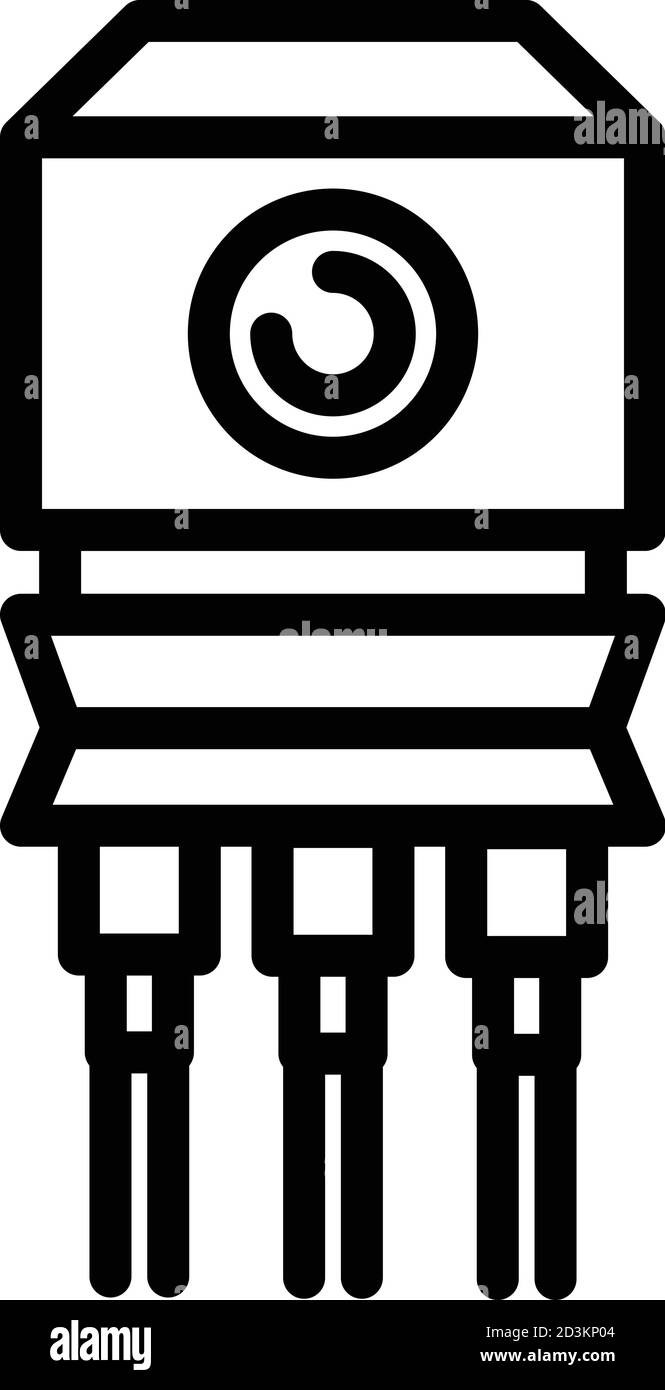 Battery voltage regulator icon, outline style Stock Vector