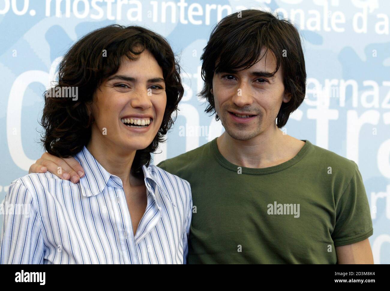 Italian actors Maya Sansa and Luigi Lo Cascio pose during a photo call at  the Venice Lido September 4, 2003. Sansa and Lo Cascio are at the Venice  Film Festival to present