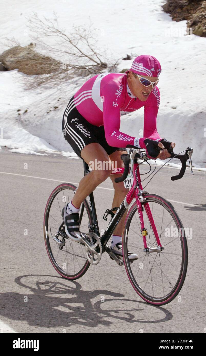 German Cyclist Jan Ullrich Rides During The Fifth Stage Time Trial From Sornas To Ordino Arcalis At The Tour Of Catalonia Cycling Race In Andorra German Cyclist Jan Ullrich Rides During The Fifth Stage Time