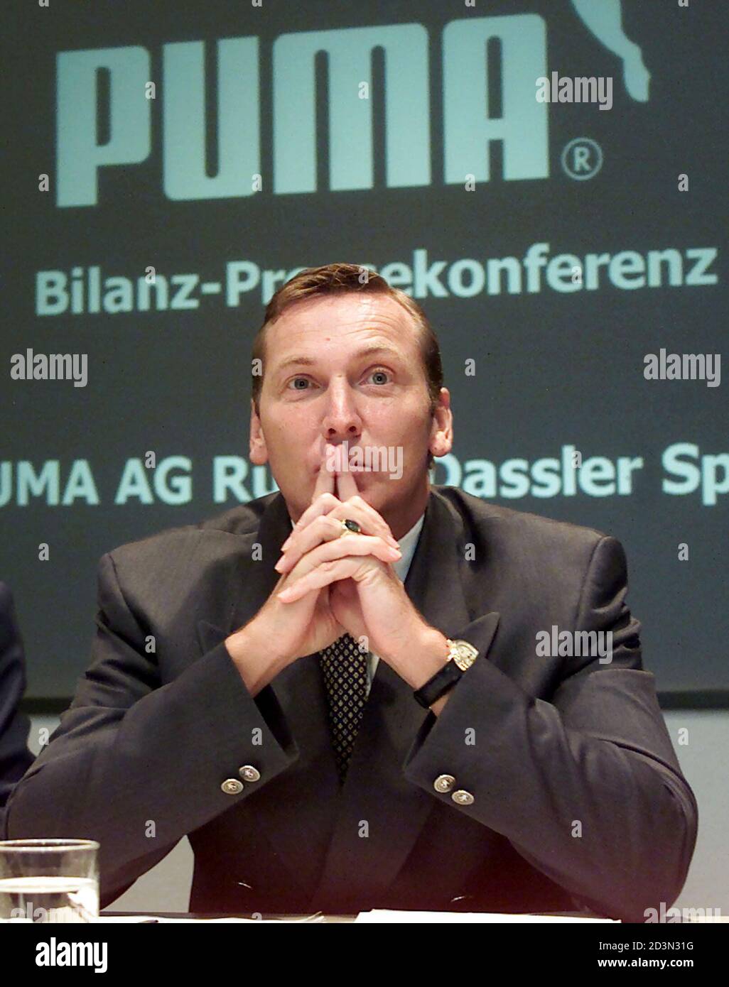 JOCHEN ZEITZ, CEO OF GERMAN SPORTSWEAR COMPANY PUMA AG, PRIOR TO THE ANNUAL  NEWS CONFERENCE IN HERZOGENAURACH. Jochen Zeitz, CEO of Germany's  second-largest sportswear group Puma AG, pauses prior to the annual