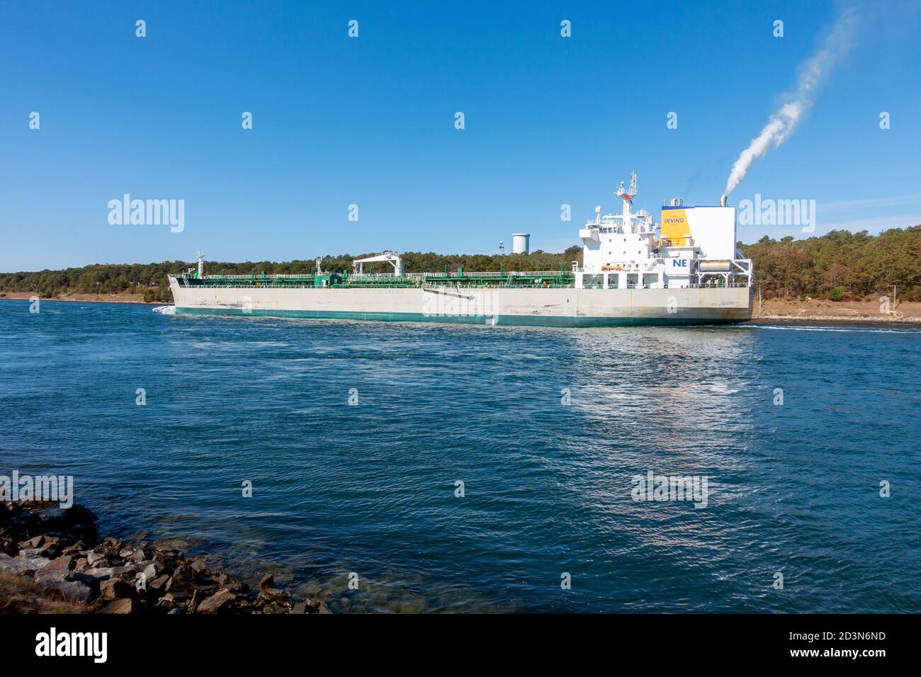 Irving Oil Company tanker ship New England in the Cape Cod Canal Stock Photo