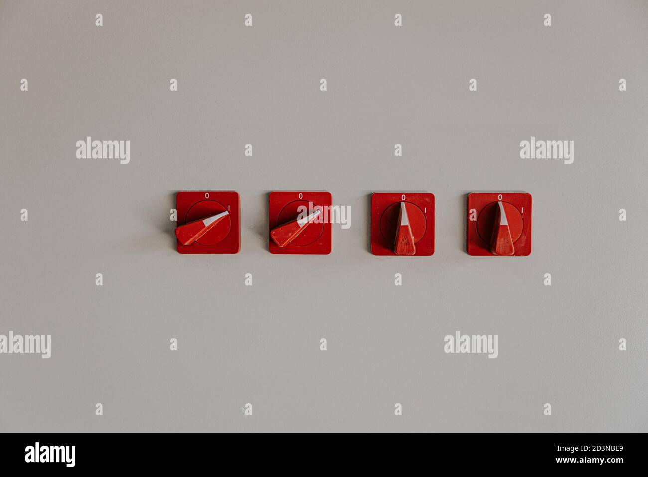 Industrial electric switches, threephase current Stock Photo Alamy