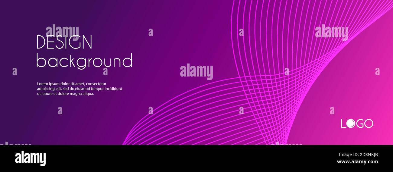 Abstract banner vector template. Minimal background with wavy lines for facebook cover Stock Vector