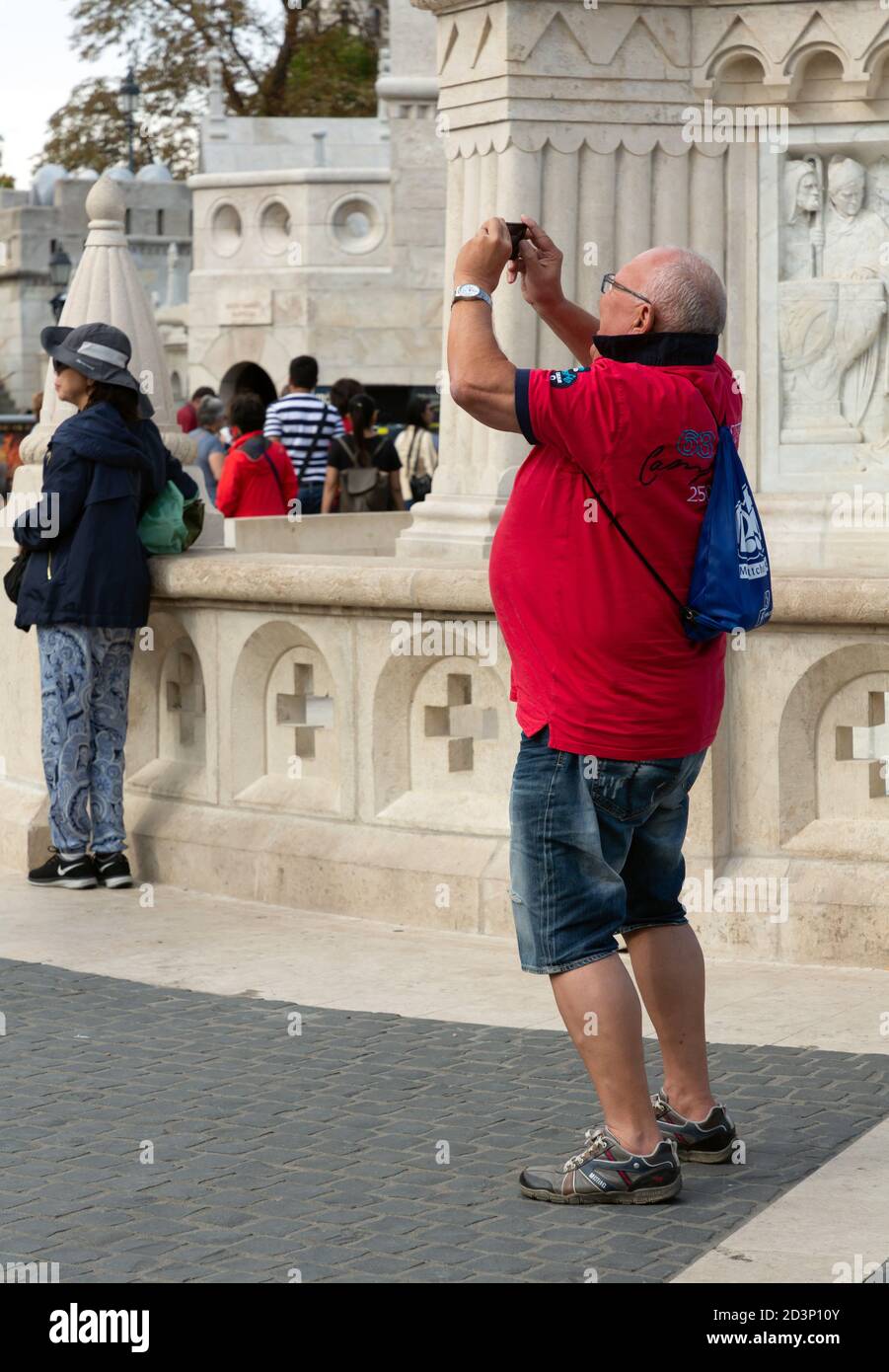 tourists taking photos in Budapest, Hungary Stock Photo