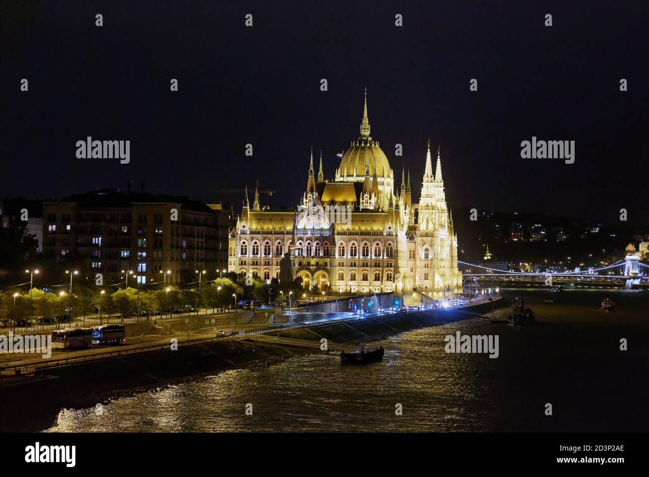 Hungarian Parliament Building in Budapest, Hungary Stock Photo