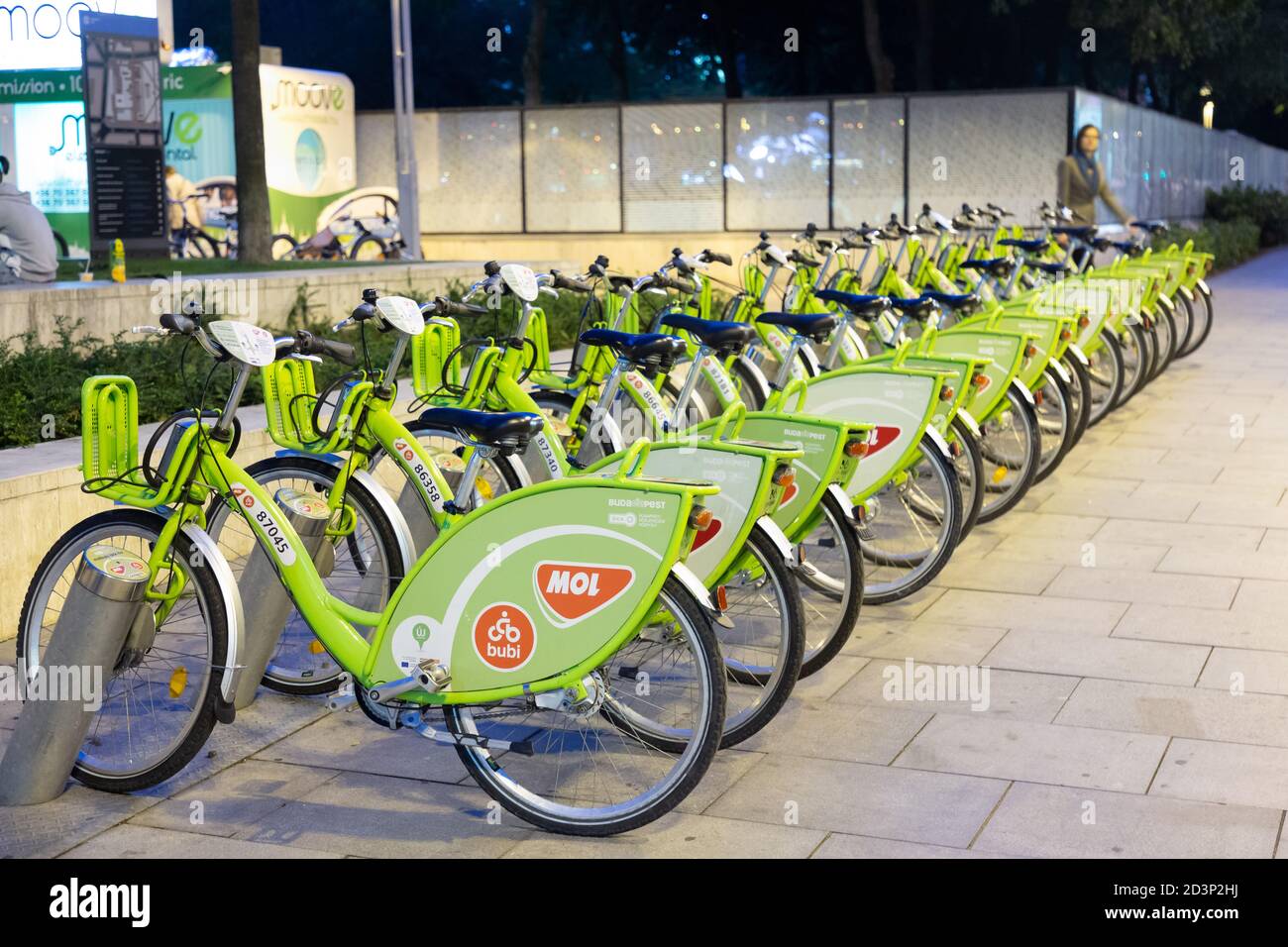 MOL BuBi bicycle hire sharing scheme in Budapast, Hungary Stock Photo