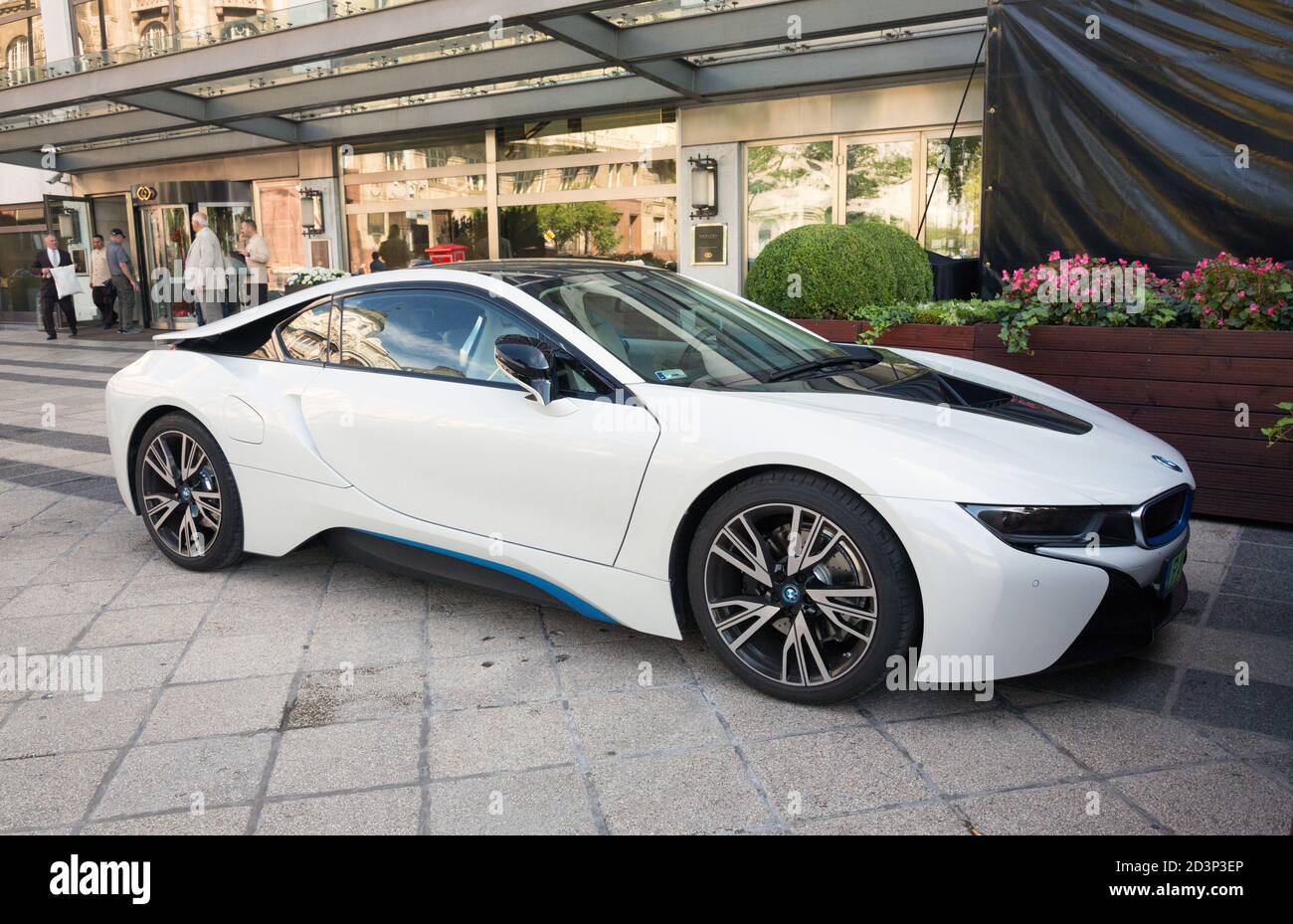 BMW i8 car in Budapest Stock Photo