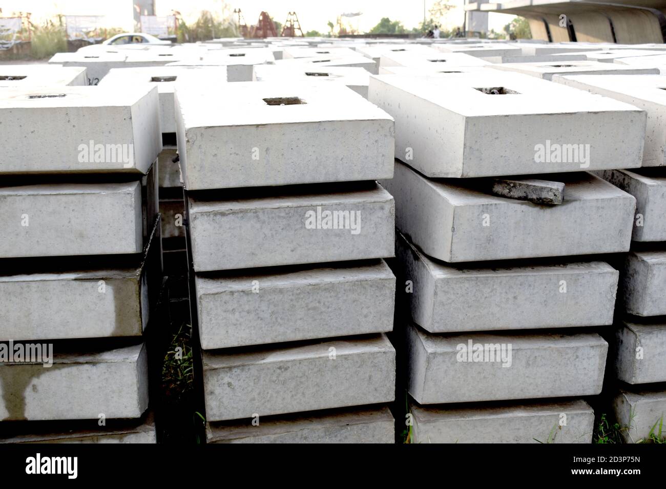 Concrete block or cement block with Sand Stock Photo Alamy