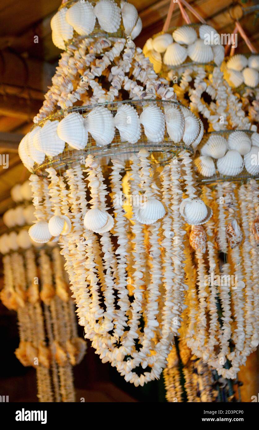 Beautiful Ocean Shell Jewelry on the beach market Stock Photo Alamy