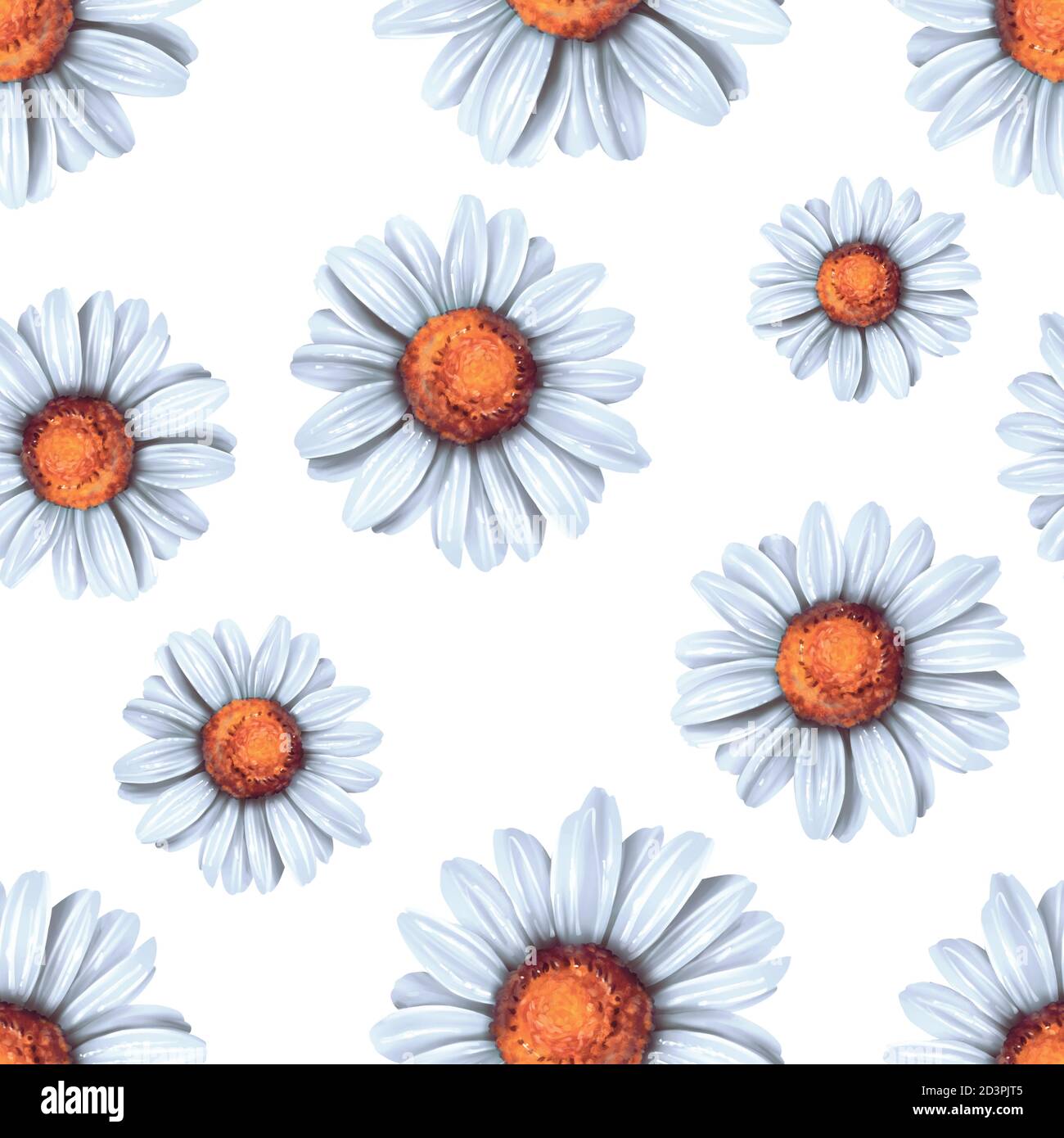 Seamless background with daisy flowers Stock Photo - Alamy