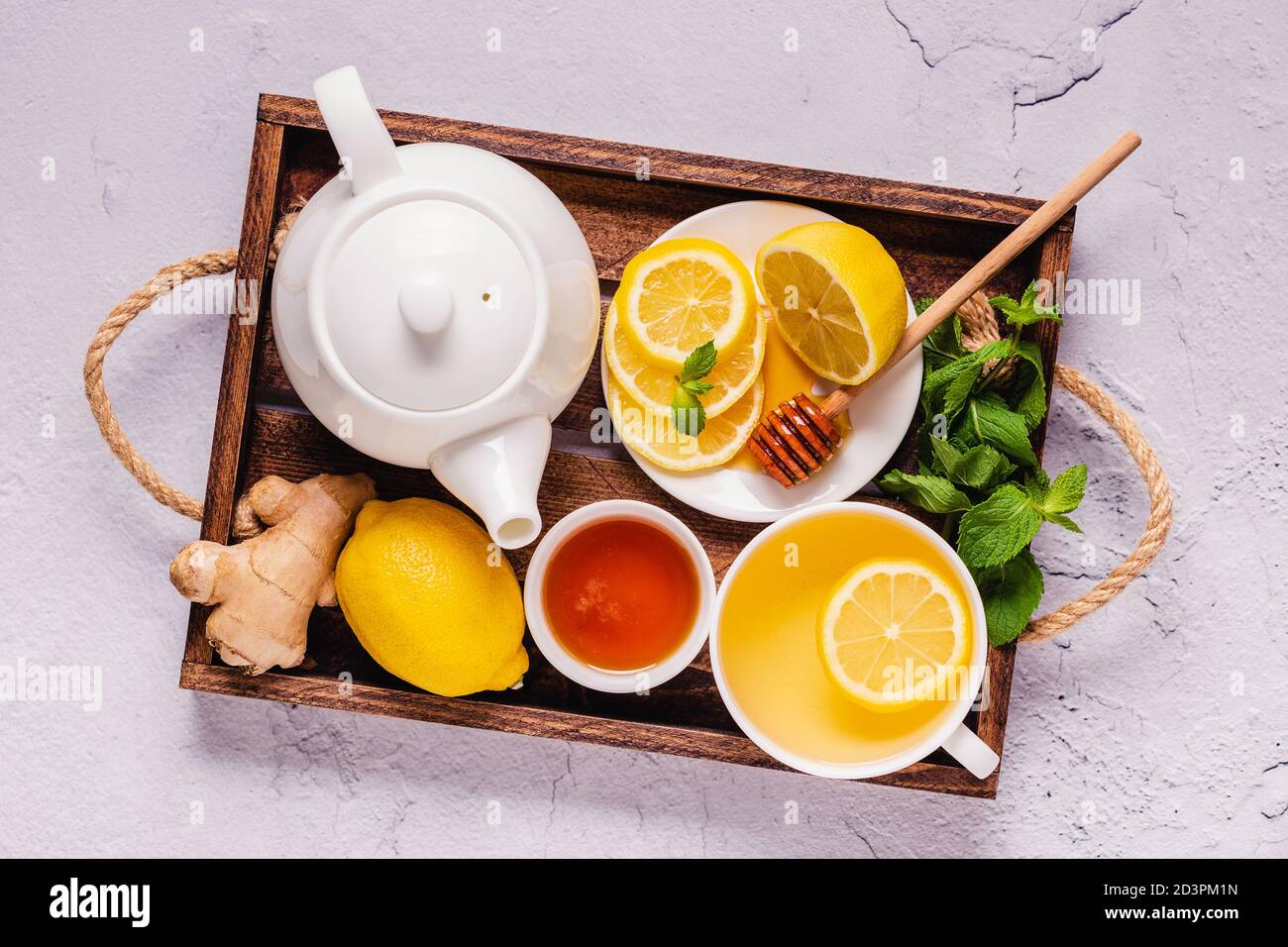 Green tea with lemon honey, ginger and mint, Immunity boosting and cold ...