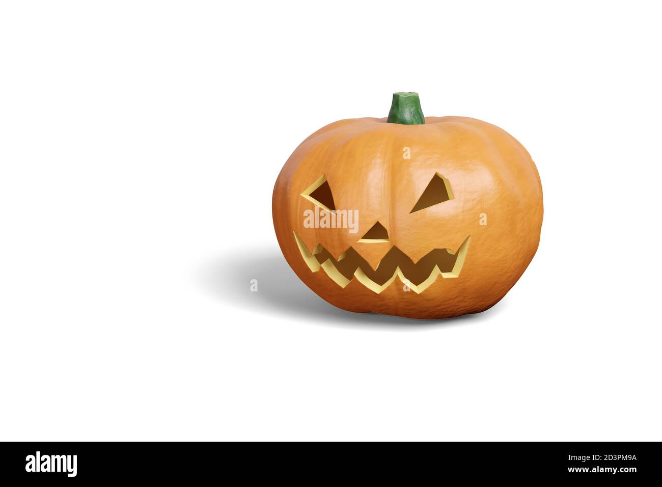 Halloween Pumpkin isolated on white background. 3d illustration. Stock Photo