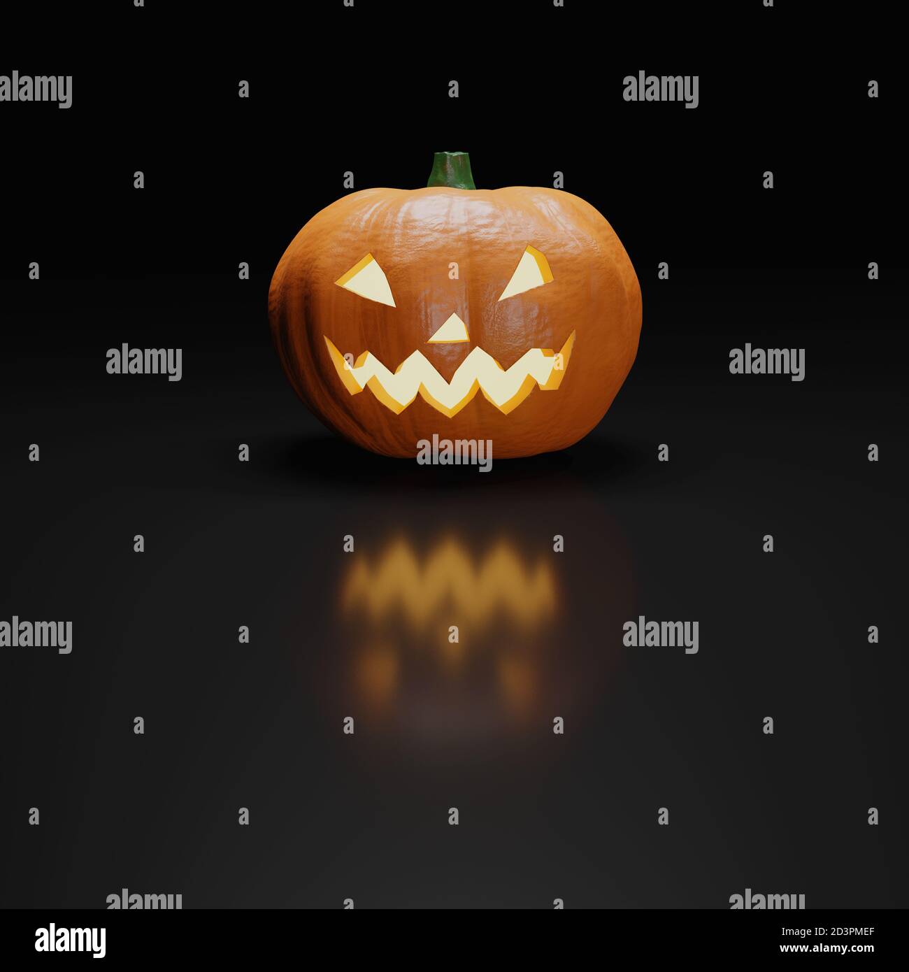 Halloween Pumpkin isolated on black background. 3d illustration. Stock Photo