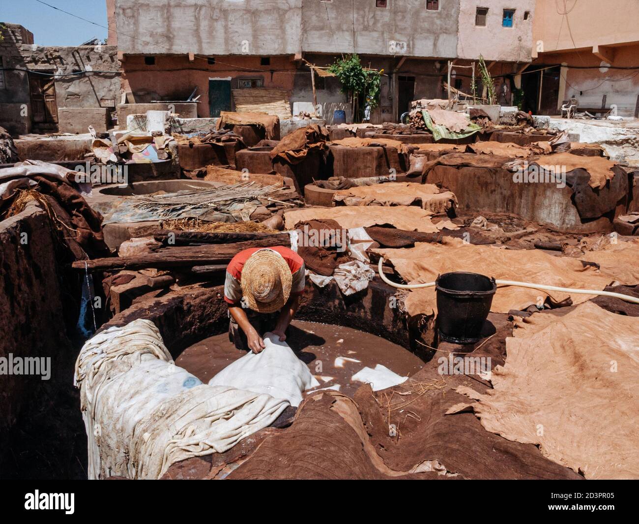 leather tanneries in the Bab Debbagh quarter in the north end of the medina  n Marrakech Stock Photo - Alamy