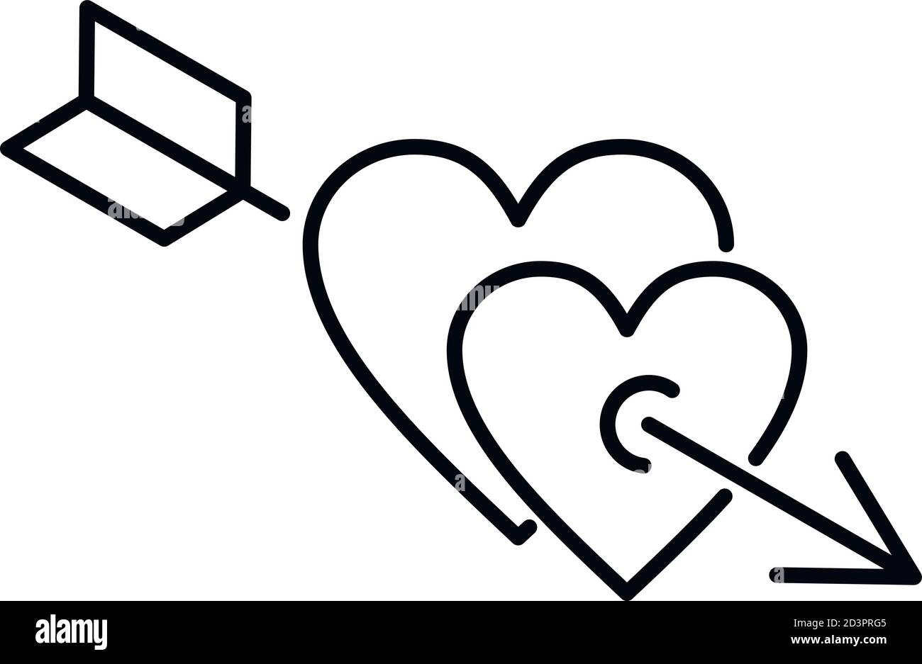 Love Heart Arrow Black And White Stock Photos Images Alamy