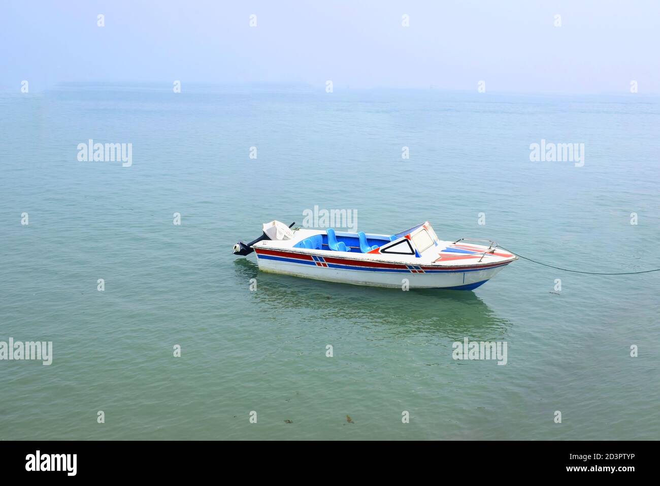 Small Water Speedboat in sea Stock Photo
