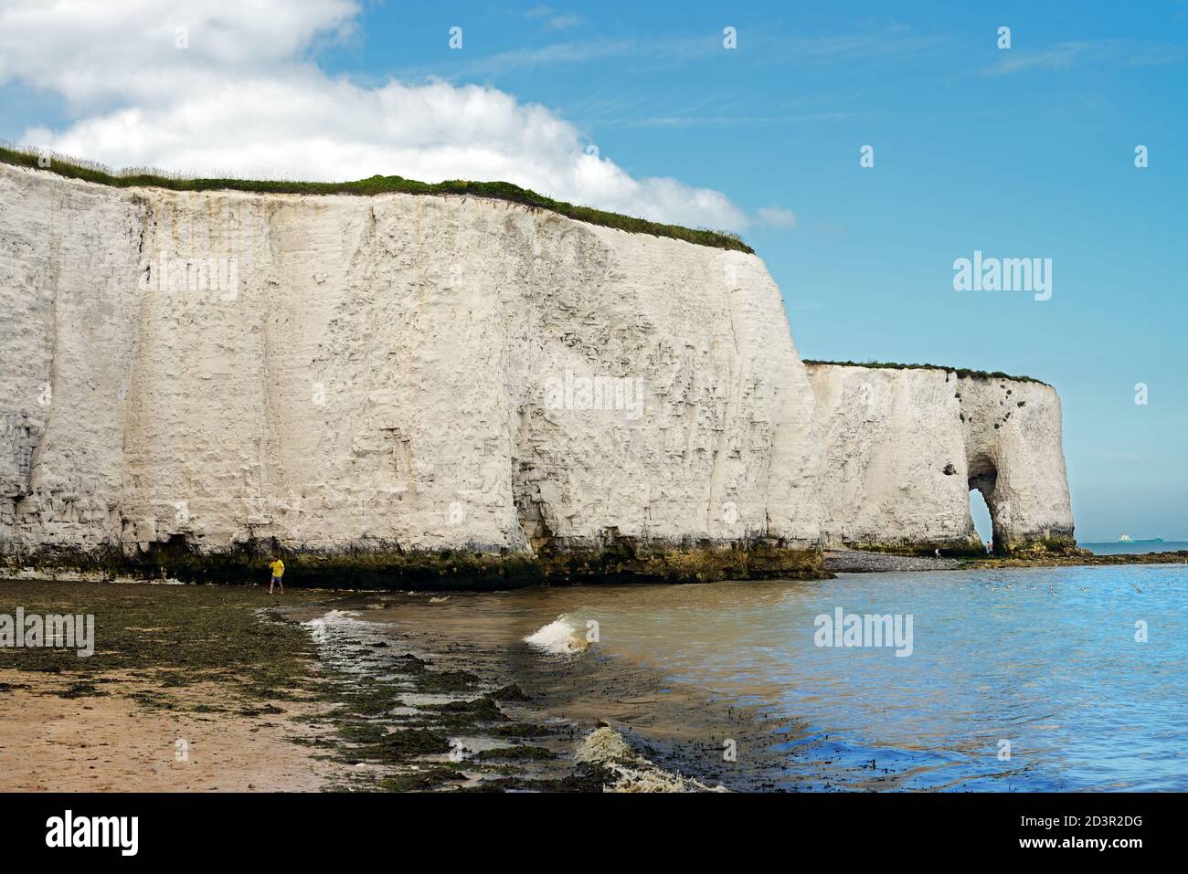 Botany Bay in the county of Kent (south east coast of England) comprises cliffs made of chalk that formed during the Cretaceous period. Stock Photo