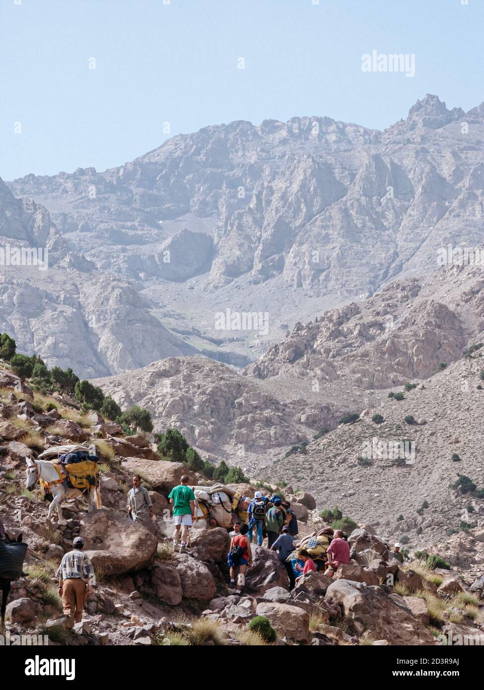 Trekking In Morocco Atlas Mountains – Toubkal Climbing Stock Photo - Alamy